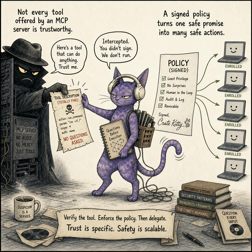 The agent should not trust everything it is told. Prismor catches untrusted tool descriptions and prompt-injection where the agent tries to act on them, while signed policy across enrolled devices standardizes safe behavior for the whole team — with scoped exemptions instead of support tickets. 🧩